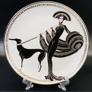 Franklin Mint Erte Symphony in Black Art Deco Plate, Vintage, Limited Edition